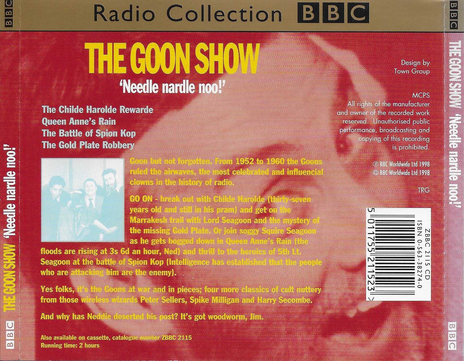 Picture of ZBBC 2115 CD The Goon show 14 - Needle nardle noo! by artist Spike Milligan from the BBC records and Tapes library